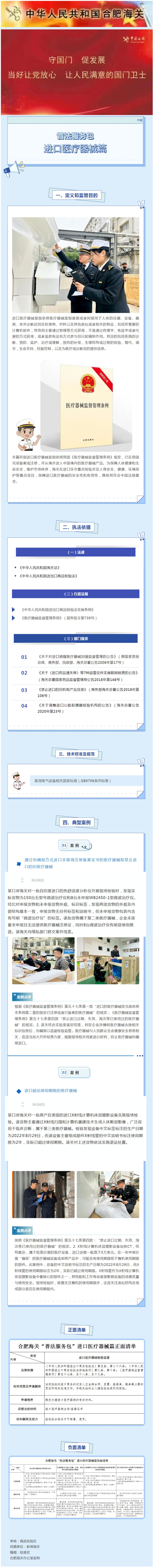 合肥海关“普法服务包”（第四期）来了 进口医疗器械篇